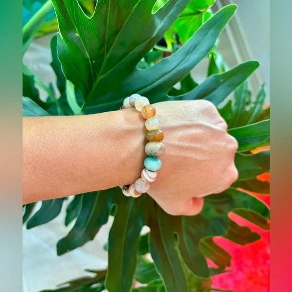 Amazonite & Agate bracelet - Picture 2 of 3